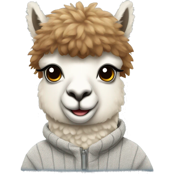 Alpaca wearing a Sweatshirt  emoji