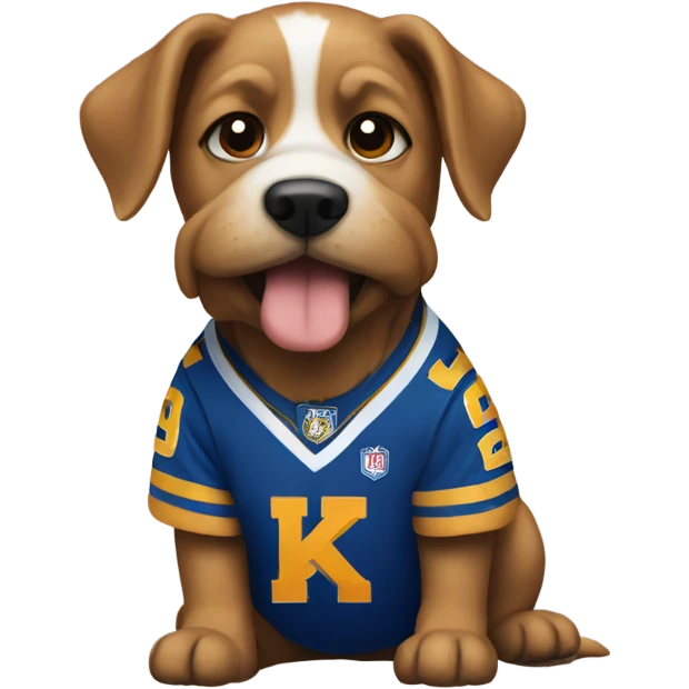 Dog wearing KC jersey  emoji