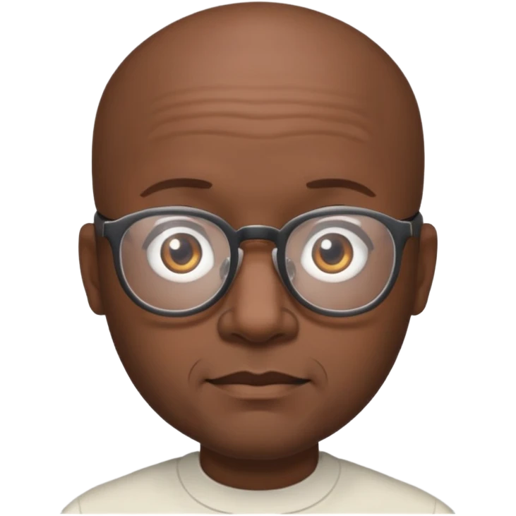 Balding black man with glasses emoji
