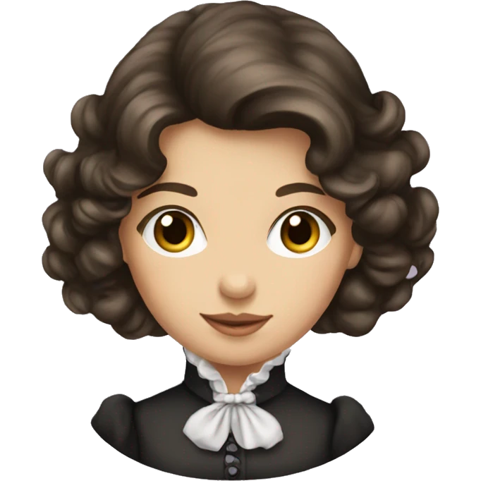 Brunette elegant Victorian girl emoji