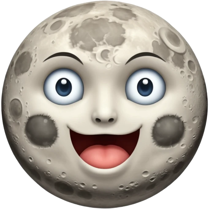 moon split in half with surprised expression emoji