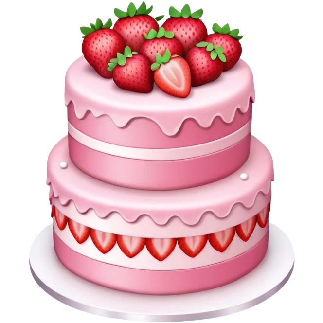 2 tier Strawberry Cake emoji