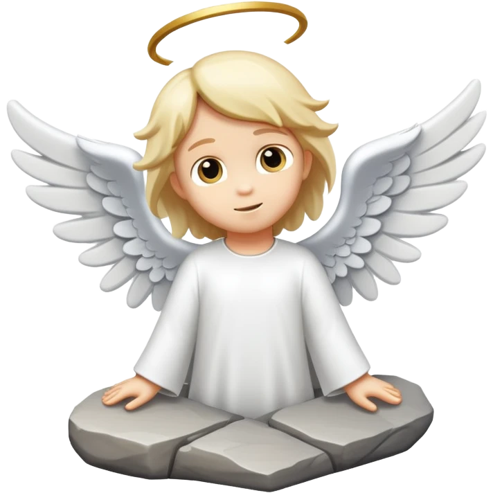 little flying angel kid made in stone emoji