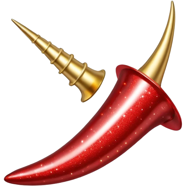 red glitter horn emoji
