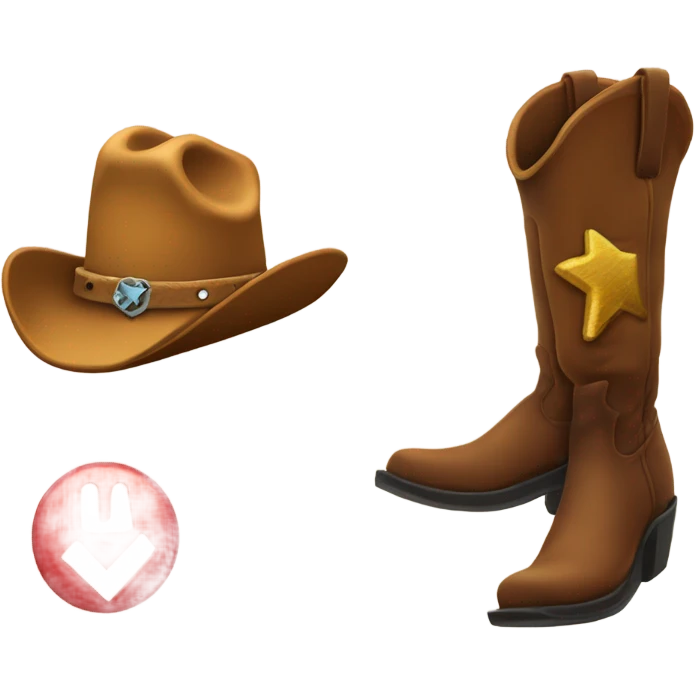 Cowboy boot and a checkmark emoji