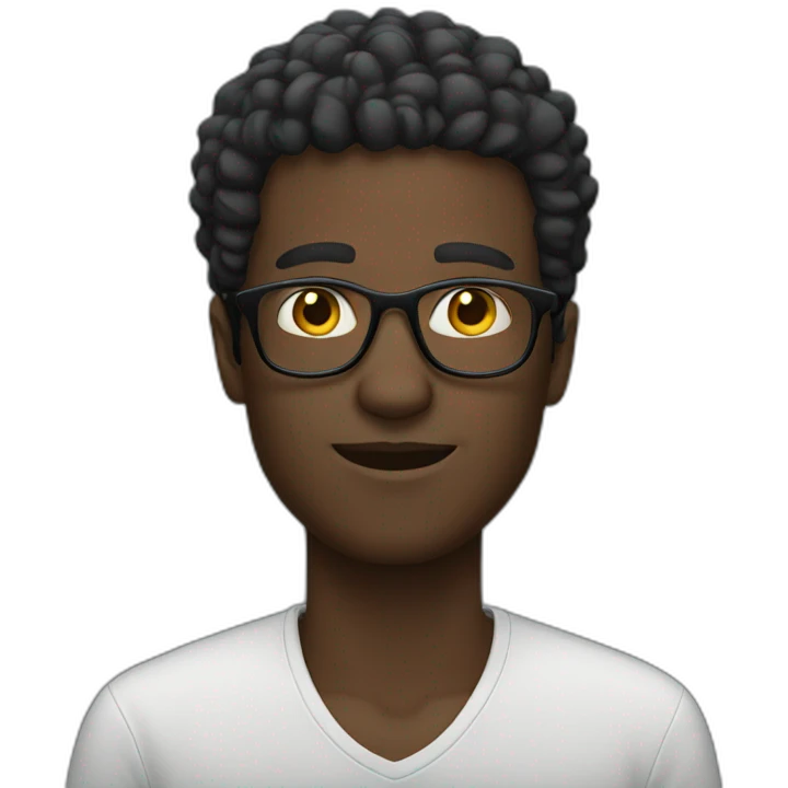 black glasses man who white  emoji