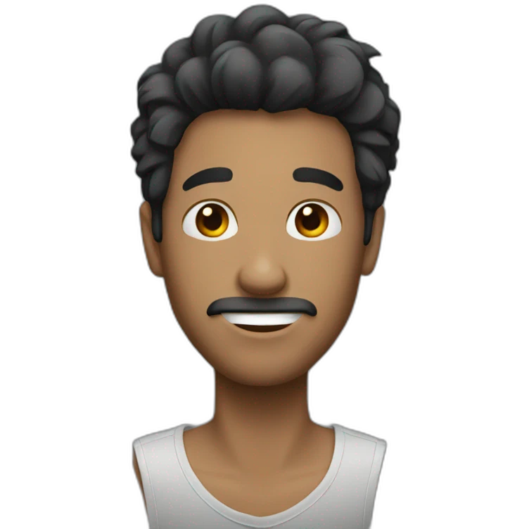 guy with black hairs emoji