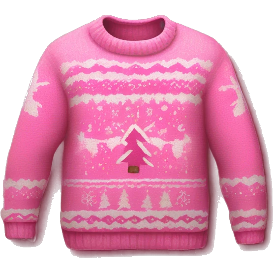 Realistic isolated pink ugly Christmas sweater. emoji
