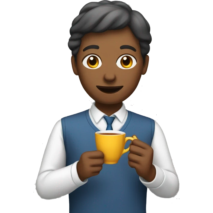 A teacher drinking a Cup of tea  emoji