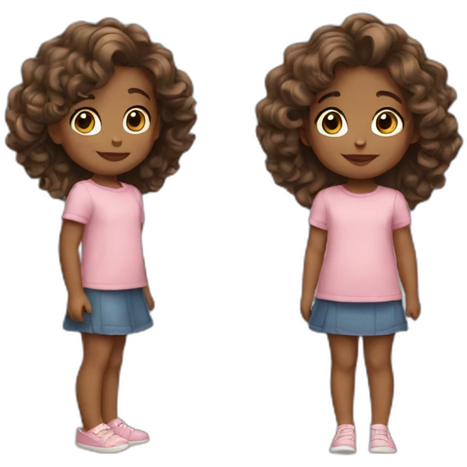 4 year old girl with wavy hair emoji