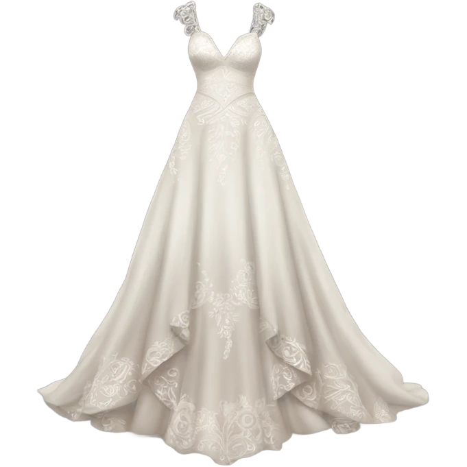 Hyper Realistic boho Wedding dress displays emoji