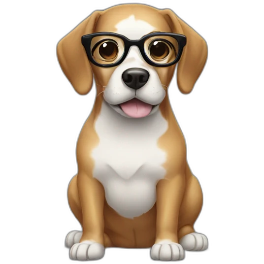 A dog wearing black glasses  emoji