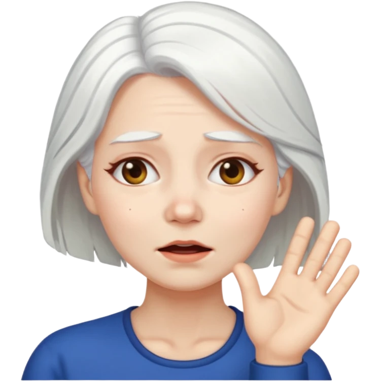slapping face female white hair emoji