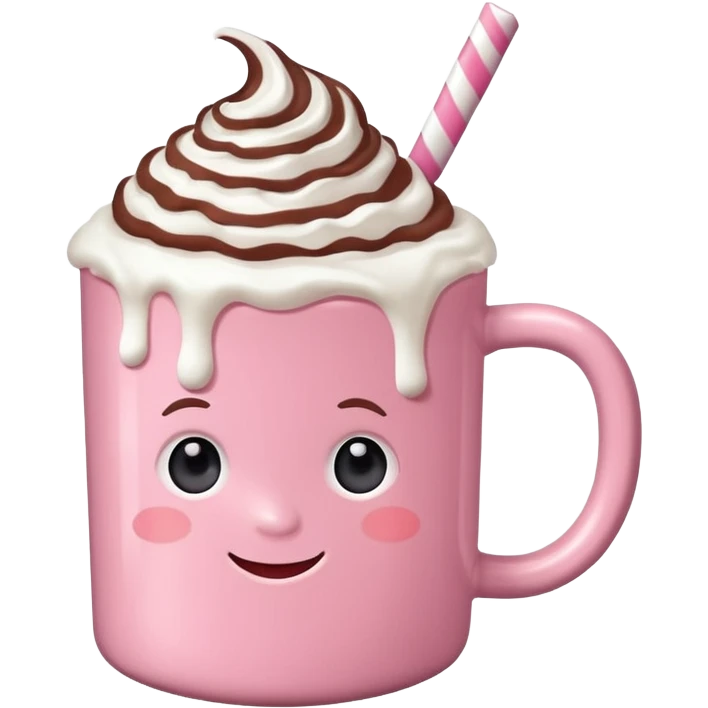 Cioccolata calda rosa aesthetic emoji