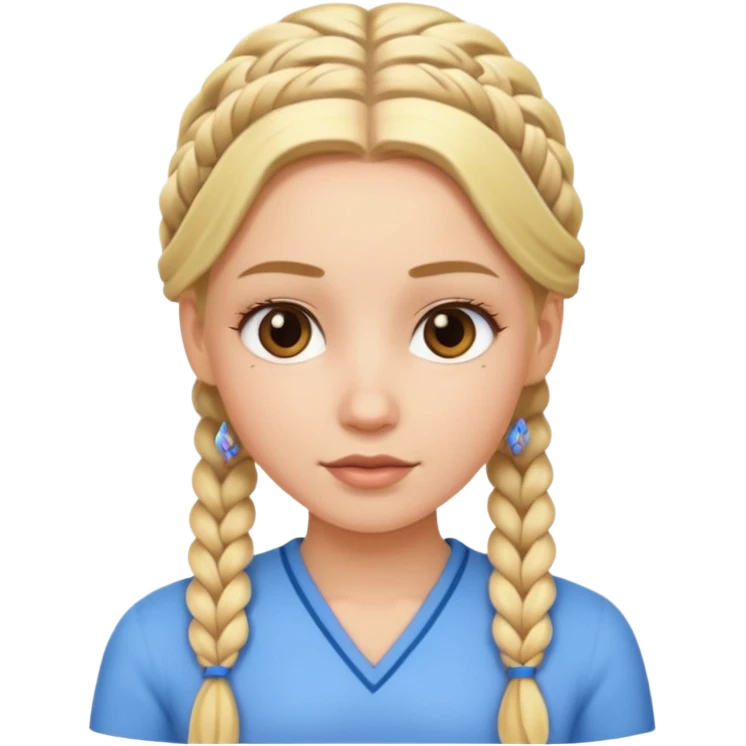 white girl with blonde braids all over her hair  emoji