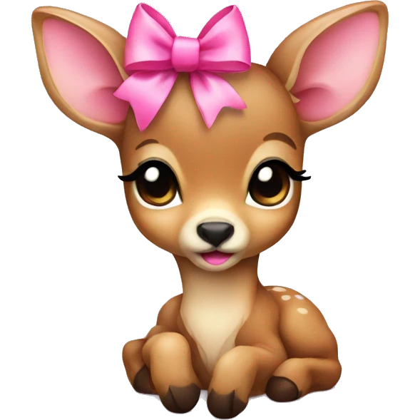 baby deer with pink bow emoji