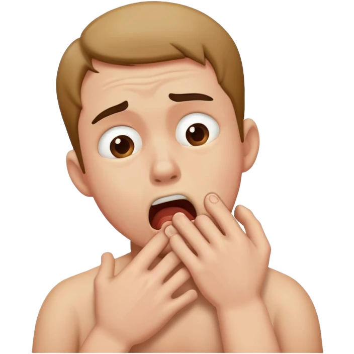 man choking himself emoji