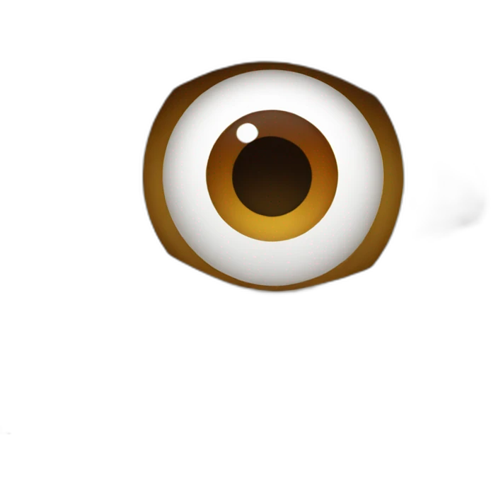 big white dor with one brown year and a brown spot in the left eye emoji