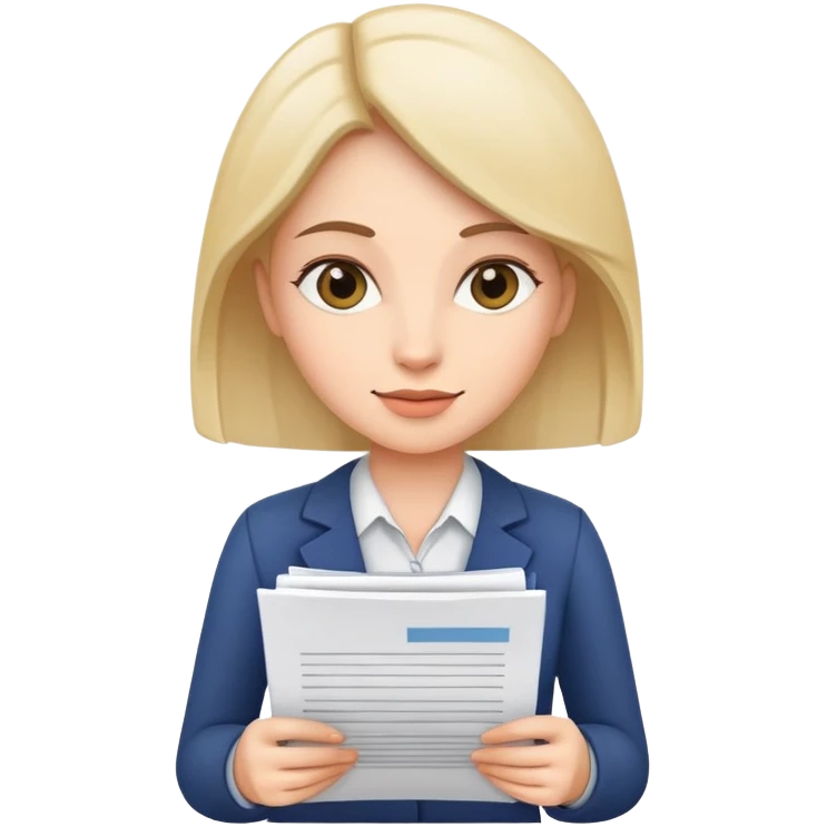 woman holding documents and papers emoji
