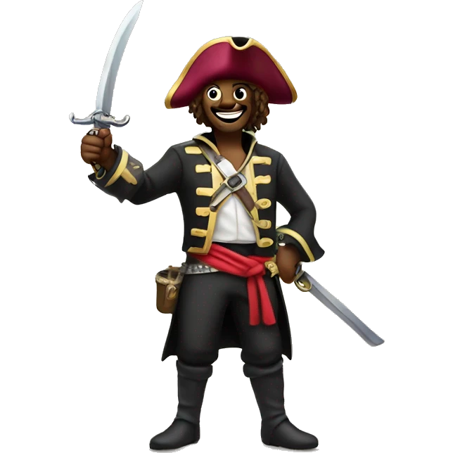 cheerful pirate with a saber emoji