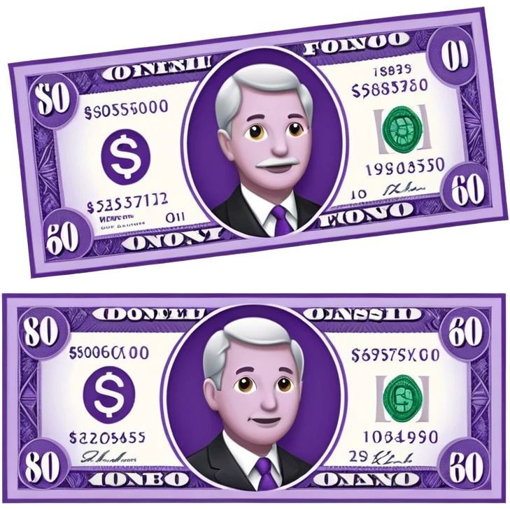 money bill colored purple emoji