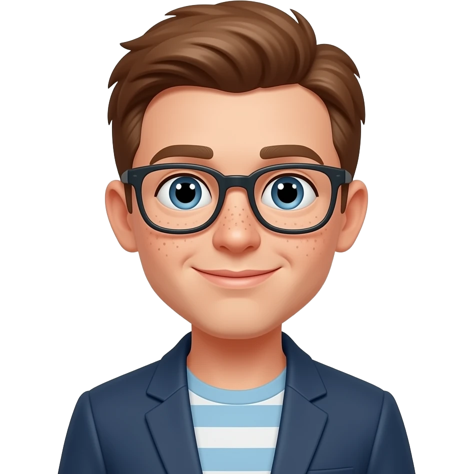 Small person with glasses and freckles emoji