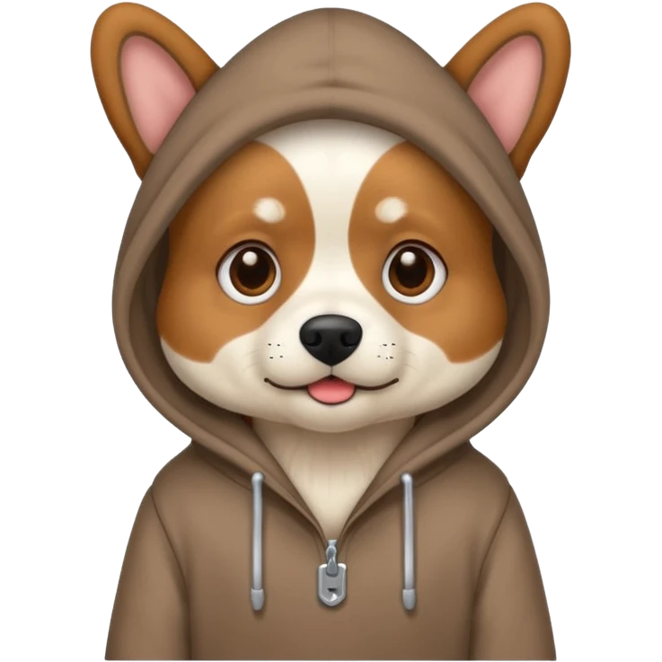 Dog wearing a hoodie emoji