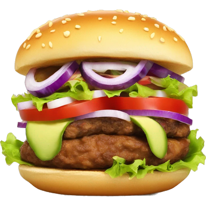 taco burger with red onion in top emoji
