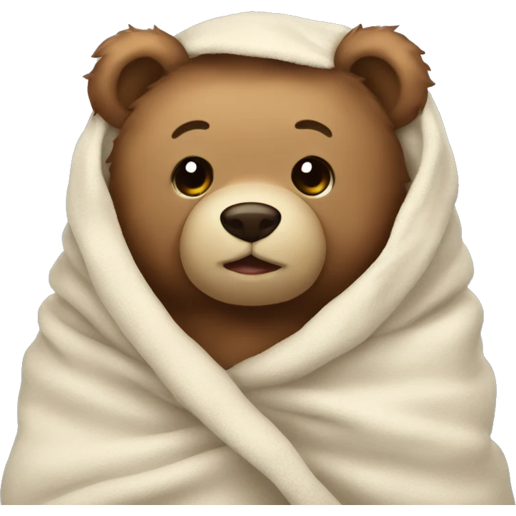 teddy bear cozy in blanket emoji