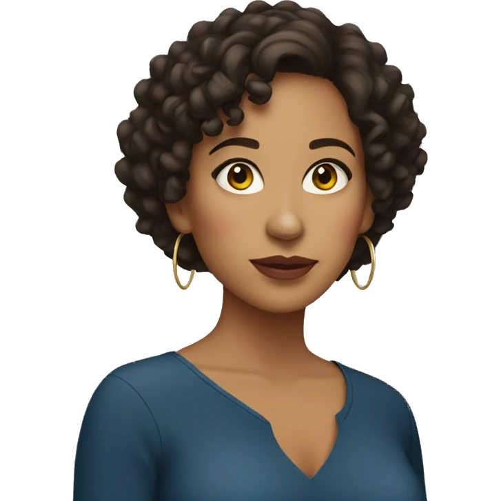 latina with short curly hair and hoop earrings emoji