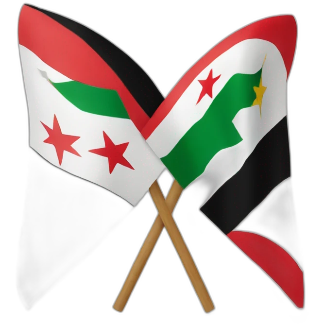 free syria and sang saka malaya flags crossed emoji