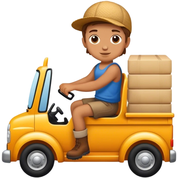 Kid riding a truck emoji