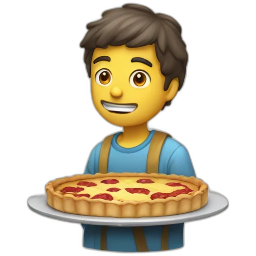 garçon moche qui mange une tarte emoji