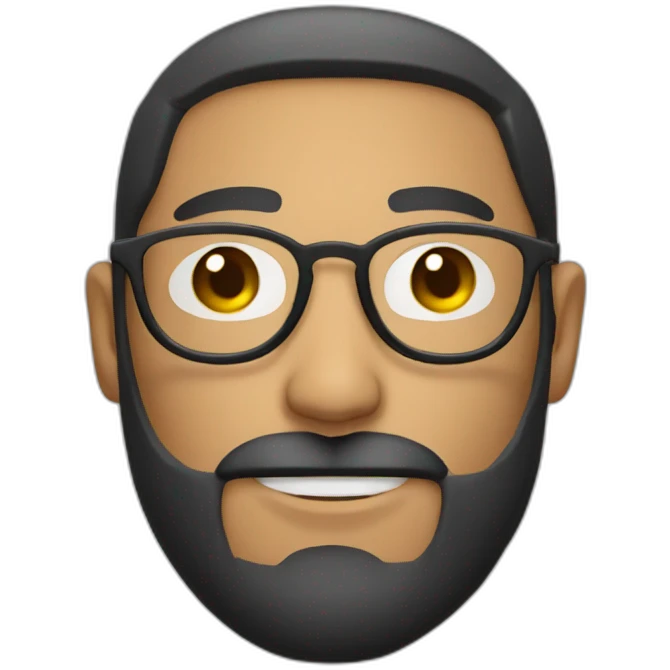 A weatherman with a dark beard and round glasses  emoji