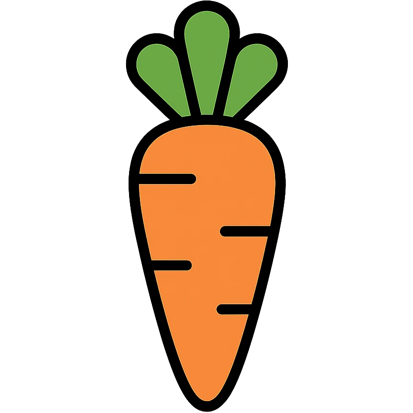 color outline icon of a carrot emoji