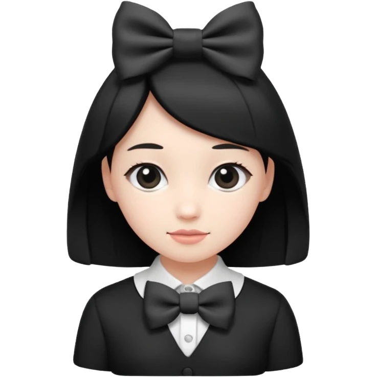 monochrome cute bow emoji