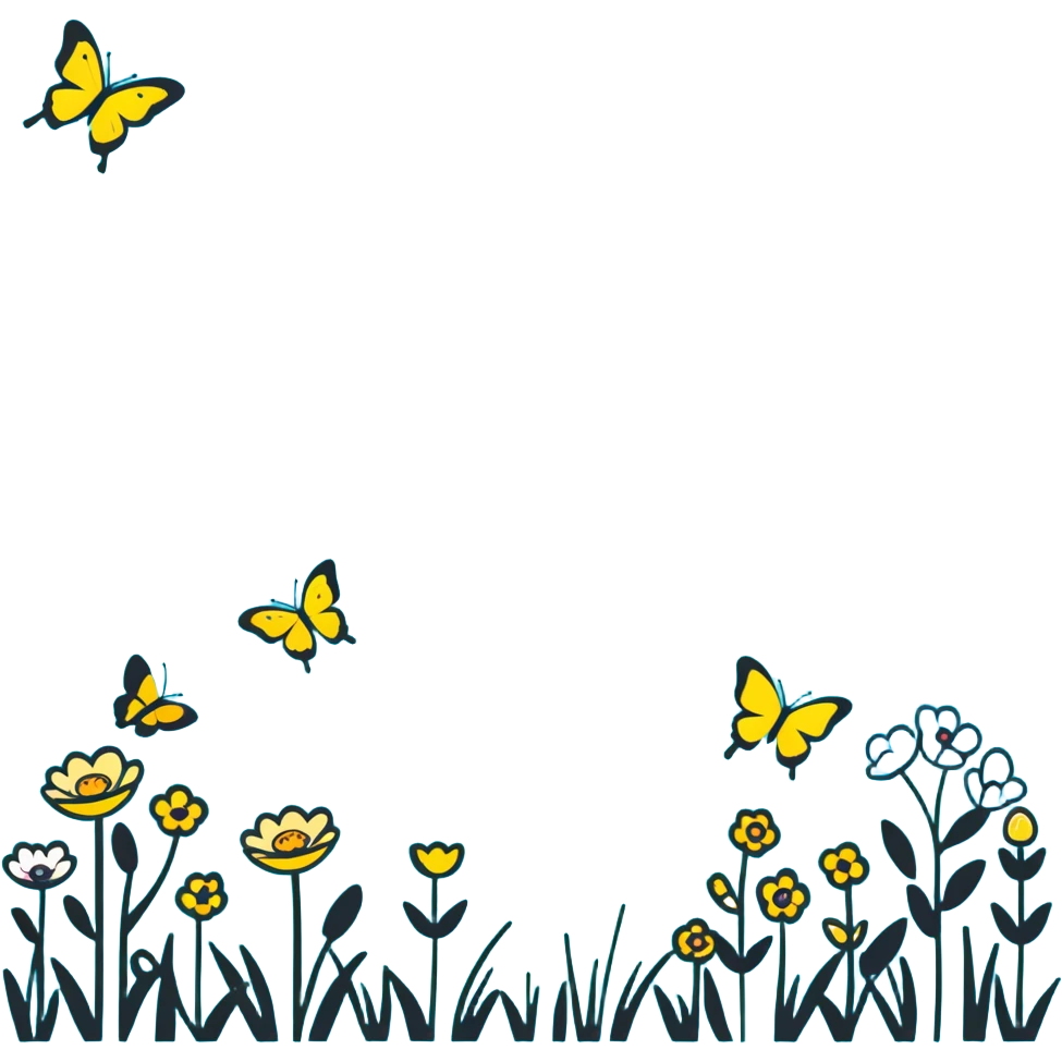 spring meadow with butterflies emoji