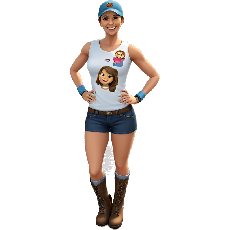 girl in boots smiling outdoors emoji