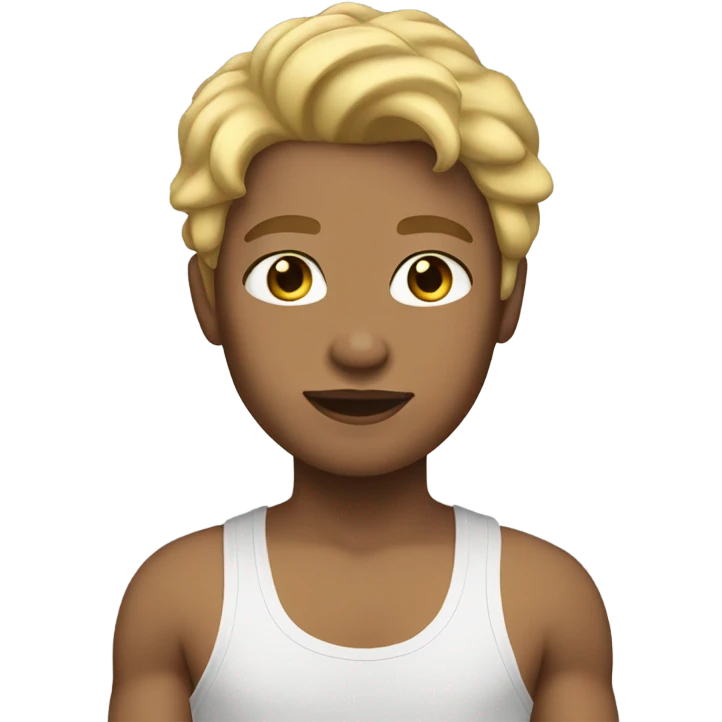 Pretty Light skin with blonde hair and tank top emoji