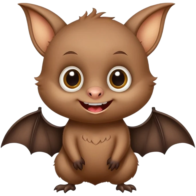 Cheeky little bat mascot for FC Rostov football club, mischievous expression, cute, playful, small bat with big smile emoji