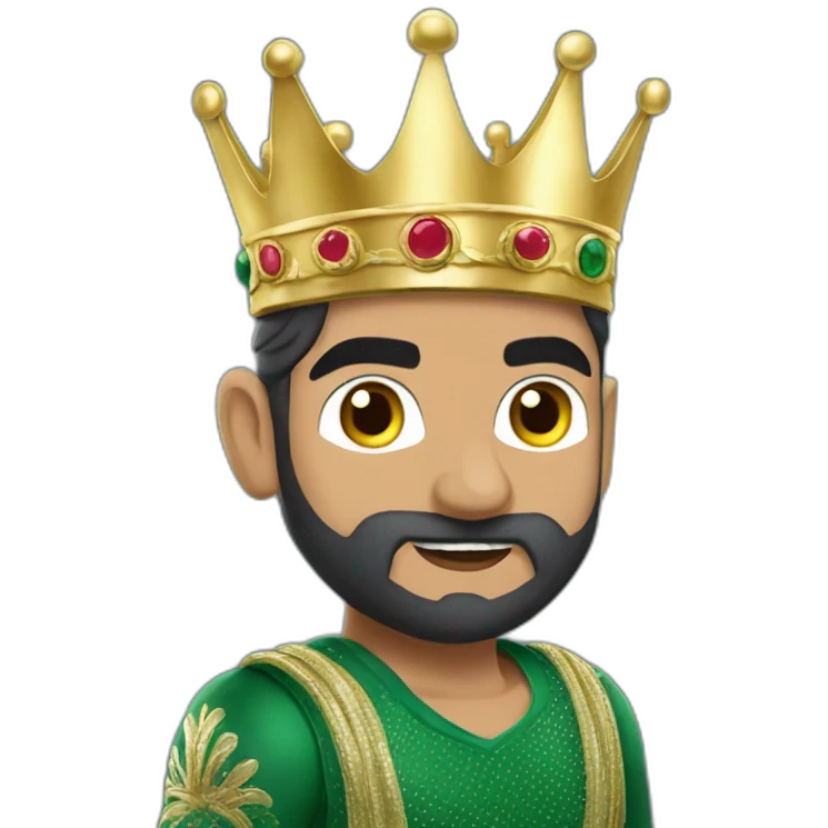 Babar azam with crown emoji