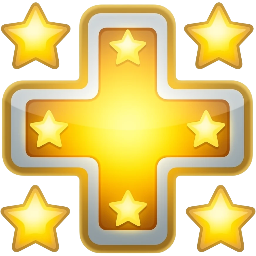 Cruz brilhante com estrelas emoji