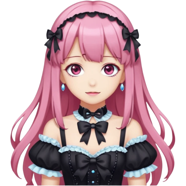 Shiny pastel sparkly glittery Lolita chic beautiful gorgeous elegant cute mature gothic Rias Gremory anime style art emoji