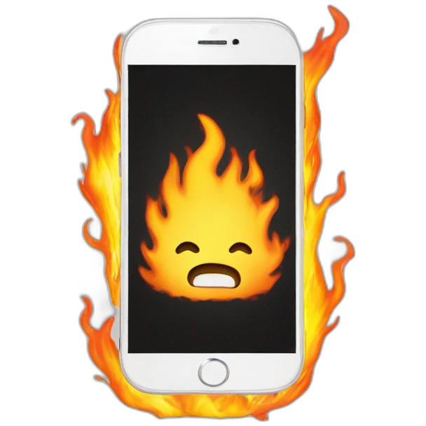 Handphone on fire emoji
