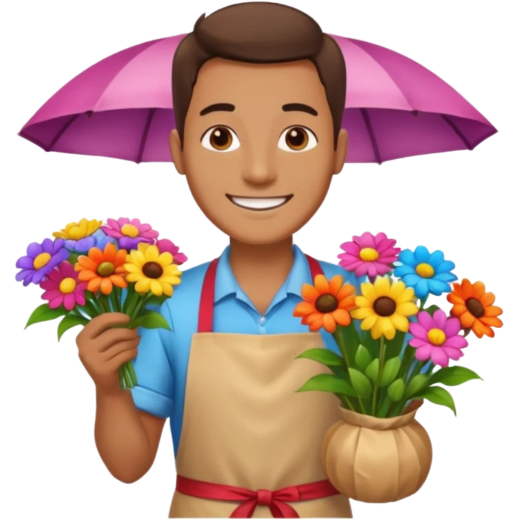 Street Flower Seller man  emoji