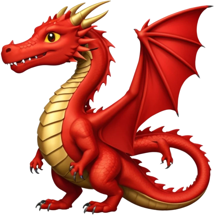 Un dragón rojo vestido elegante con monóculo  emoji