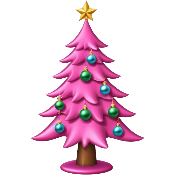 Cute pink christmas tree emoji