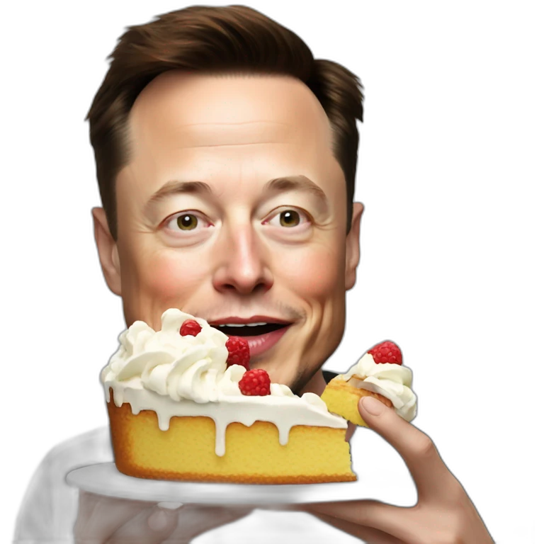Elon musk eating cake emoji