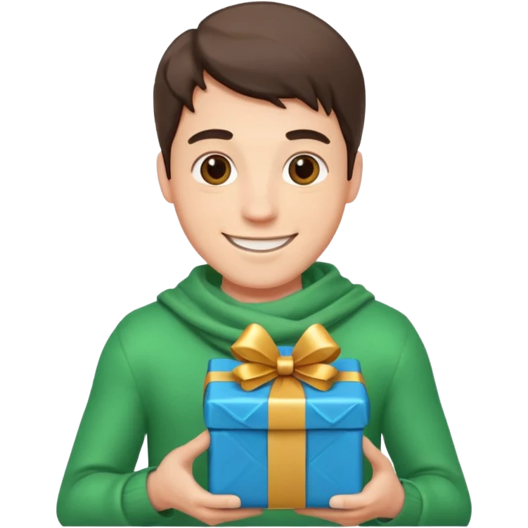 man with a gift in his hands emoji