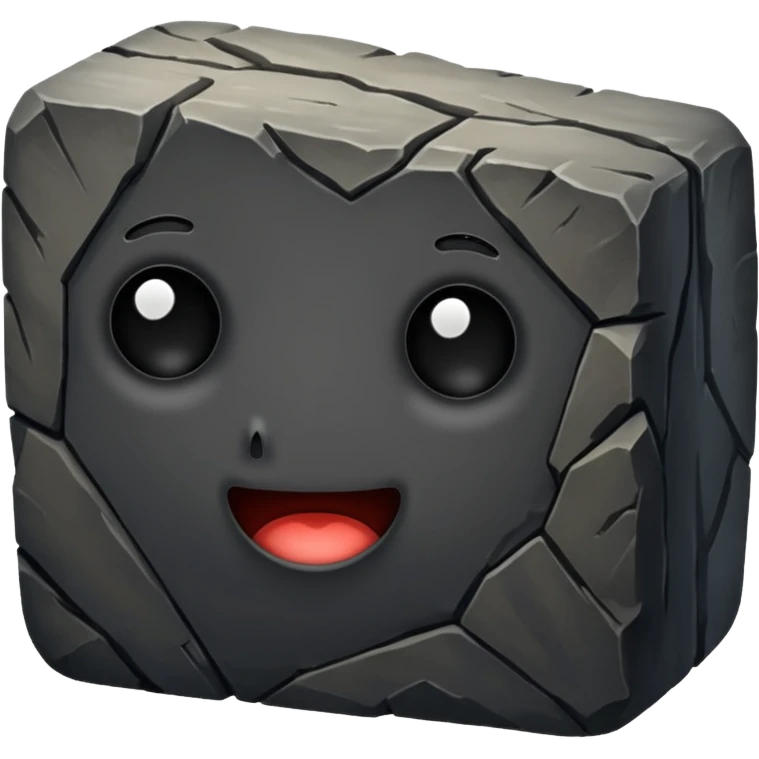 Black long rectangle rock emoji